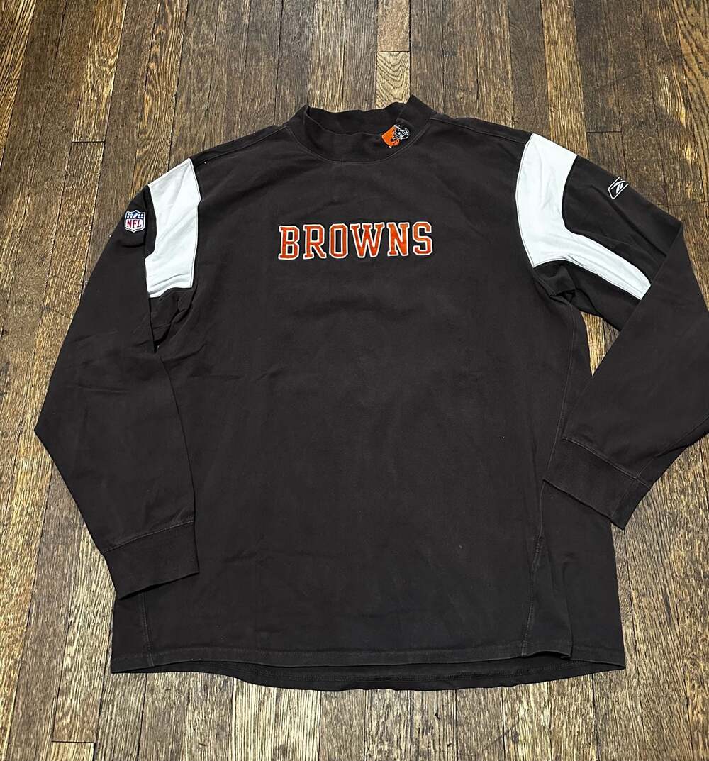 Vintage Reebok Cleveland Browns Mock Neck Long Sleeve Shirt